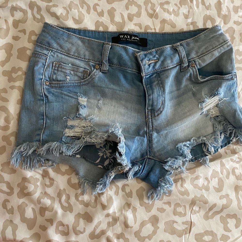 blue jean light shorts